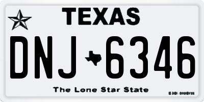 TX license plate DNJ6346