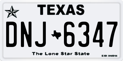 TX license plate DNJ6347