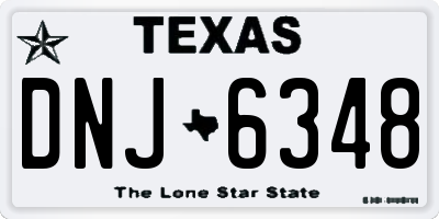 TX license plate DNJ6348