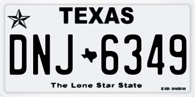 TX license plate DNJ6349