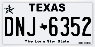 TX license plate DNJ6352