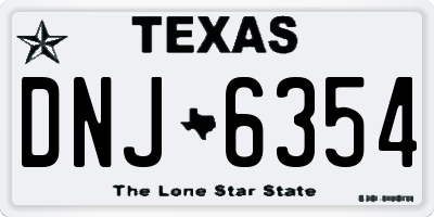 TX license plate DNJ6354