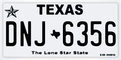 TX license plate DNJ6356
