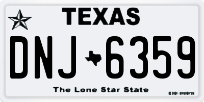 TX license plate DNJ6359