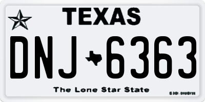 TX license plate DNJ6363