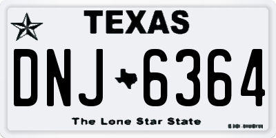 TX license plate DNJ6364