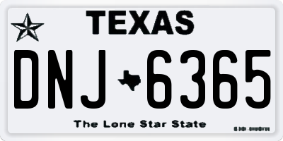 TX license plate DNJ6365