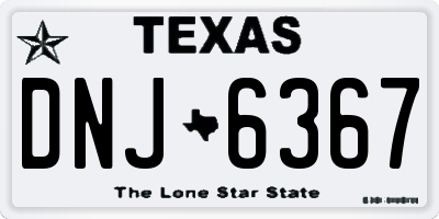 TX license plate DNJ6367