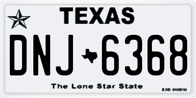 TX license plate DNJ6368