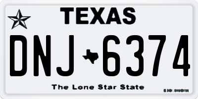 TX license plate DNJ6374
