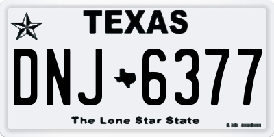 TX license plate DNJ6377