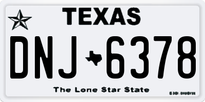 TX license plate DNJ6378