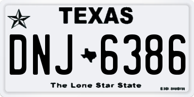 TX license plate DNJ6386