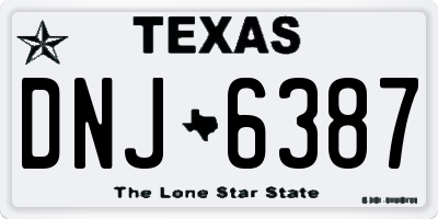 TX license plate DNJ6387