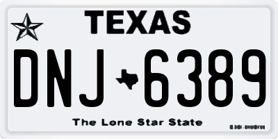 TX license plate DNJ6389