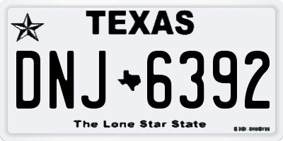 TX license plate DNJ6392