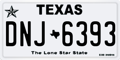 TX license plate DNJ6393