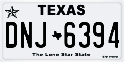 TX license plate DNJ6394