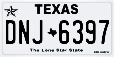 TX license plate DNJ6397