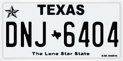 TX license plate DNJ6404