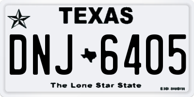 TX license plate DNJ6405