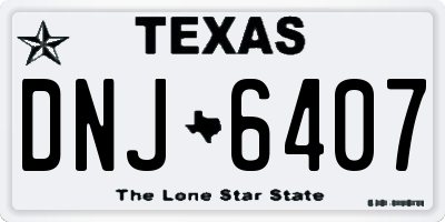 TX license plate DNJ6407