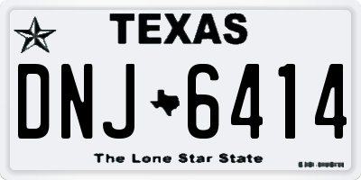 TX license plate DNJ6414