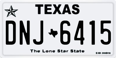 TX license plate DNJ6415