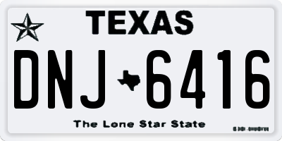 TX license plate DNJ6416