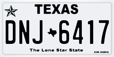 TX license plate DNJ6417