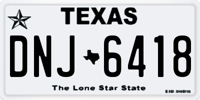 TX license plate DNJ6418