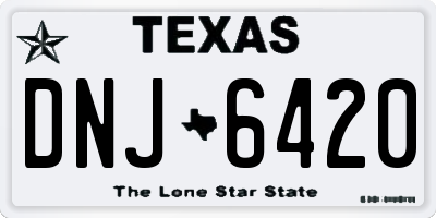 TX license plate DNJ6420