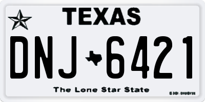 TX license plate DNJ6421