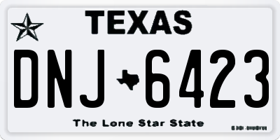 TX license plate DNJ6423