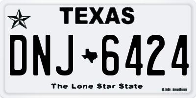 TX license plate DNJ6424