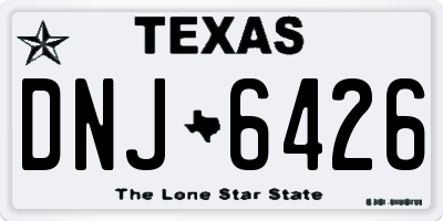 TX license plate DNJ6426
