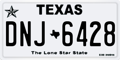 TX license plate DNJ6428