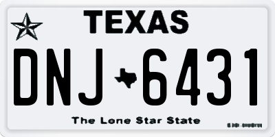 TX license plate DNJ6431
