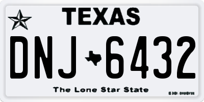 TX license plate DNJ6432