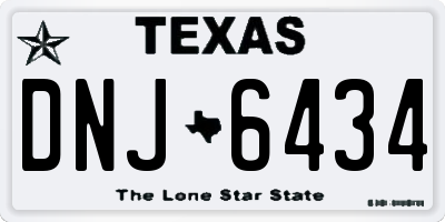 TX license plate DNJ6434