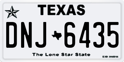 TX license plate DNJ6435