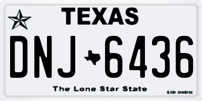 TX license plate DNJ6436