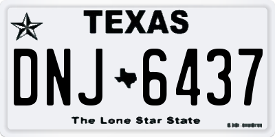 TX license plate DNJ6437