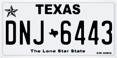 TX license plate DNJ6443