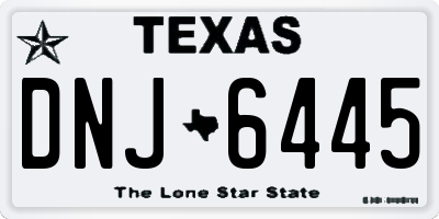 TX license plate DNJ6445