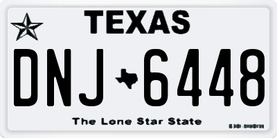TX license plate DNJ6448