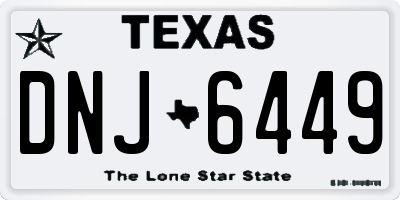 TX license plate DNJ6449