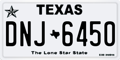 TX license plate DNJ6450