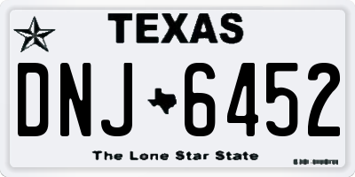 TX license plate DNJ6452