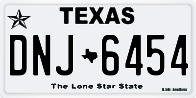 TX license plate DNJ6454